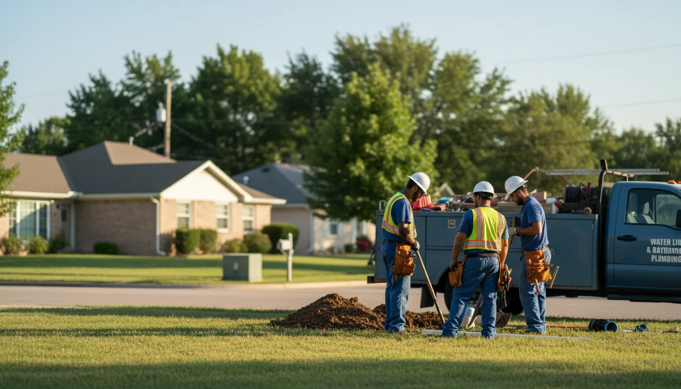 Residential water line and bathroom plumbing service in Bremen, OH